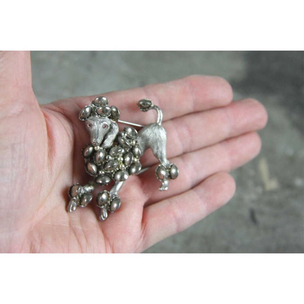 Signed HAR Poodle Pin Brooch, vintage